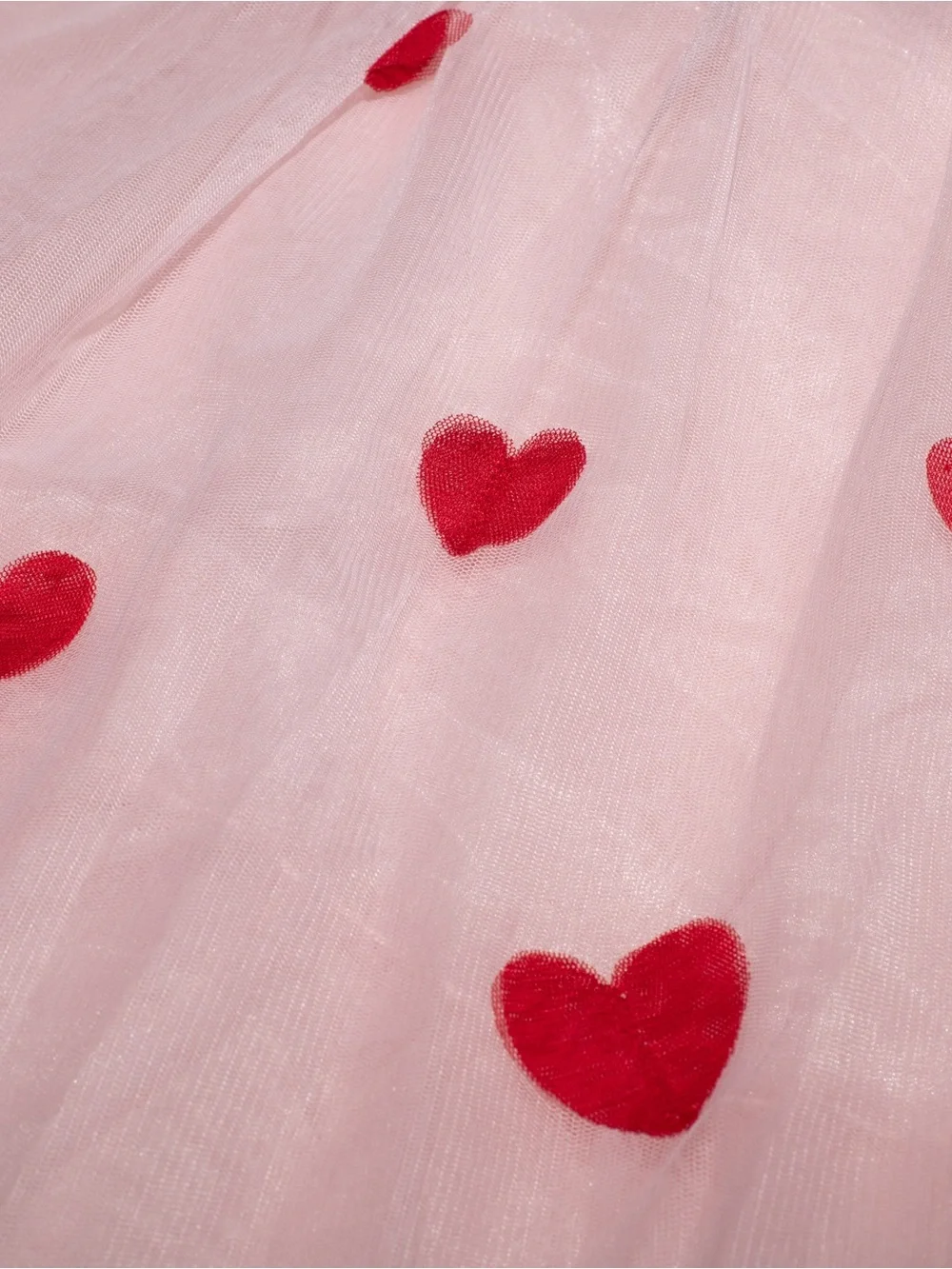 Mini Boden Tiered Tulle Dress | Chalk Pink Hearts